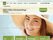 Tablet Screenshot of mid-citiesdermatologyclinic.com